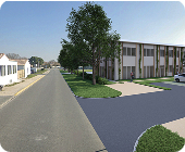 Vue 3D des futurs bureaux