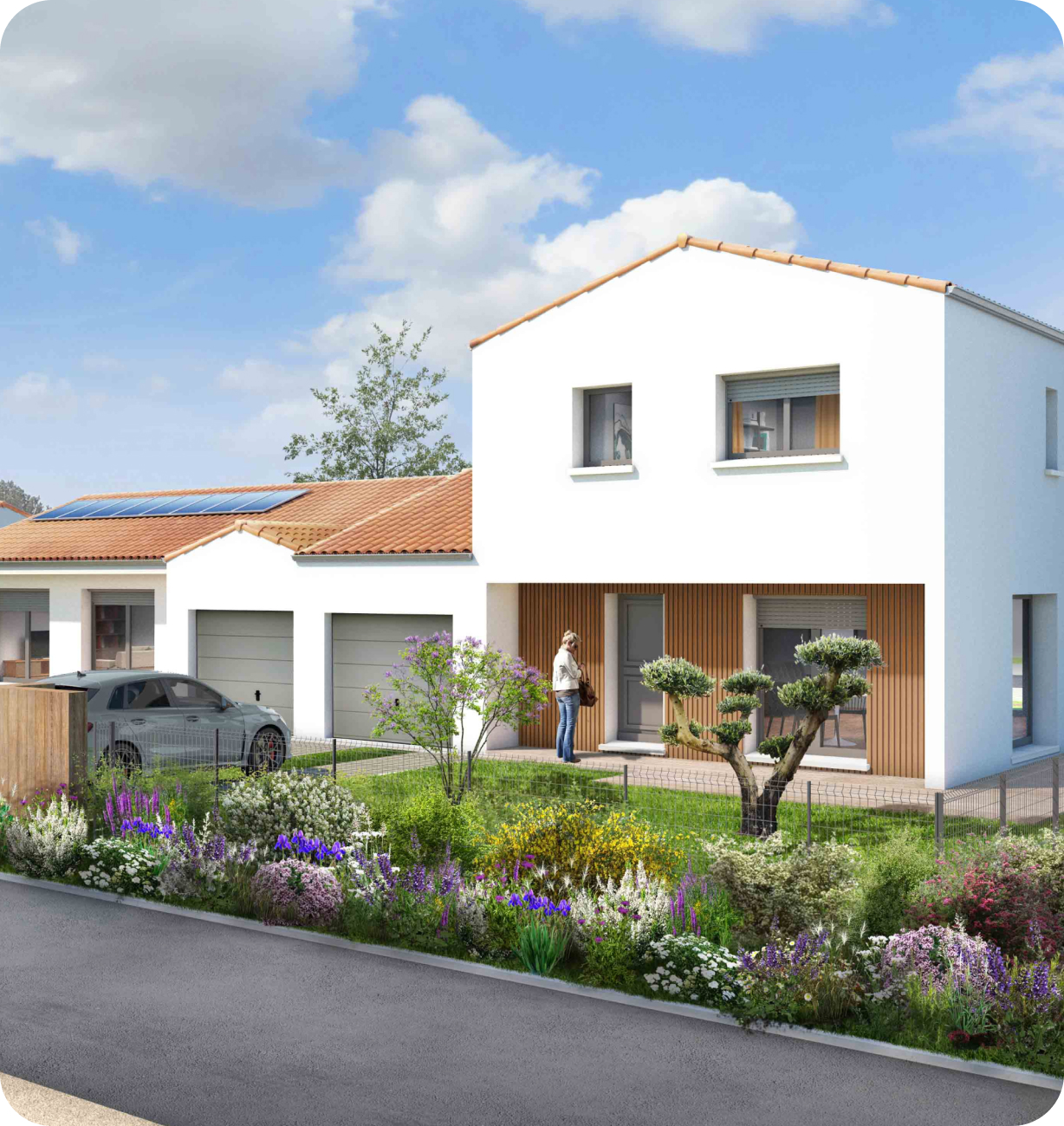 Vue 3D des futures maisons du projet de lotissement